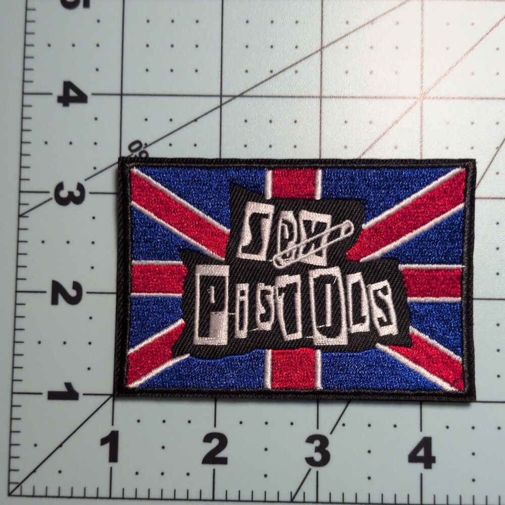 Sex Pistols Union Jack Iron On Patch | Punk Rock Band Patch - Picture 2 of 2